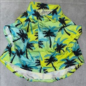 Tropical Palm Dog Shirt - Green and Blue